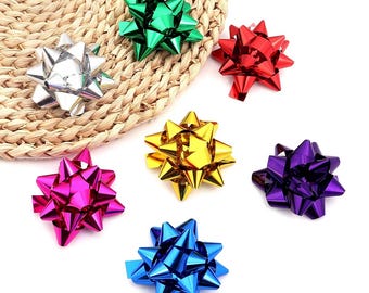Shiny Star Bows for Gift Wrapping, Holiday Presents, Party Decor & Birthday Supplies