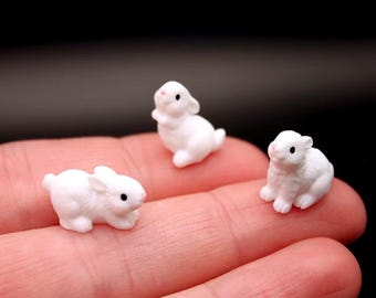 5pcs Miniature Mini Rabbit Figurines for Display, Kawaii Desk Decor