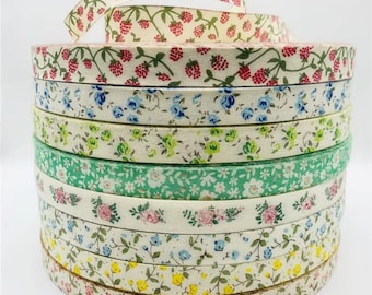 5m Blumen-Baumwollband, Zierband zum Nähen, Quilten, Basteln & Bekleidungsdekoration