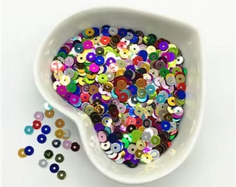 3/4/5/6mm Flat Round Sequin Loose Paillettes for DIY Crafts, Sewing, Embroidery & DIY Projects