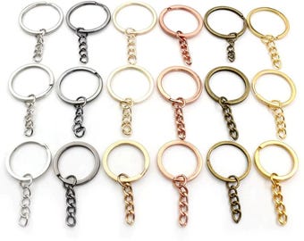 20pcs Key Rings with Chain, Metal Split Keyring for Keychains, Jewelry & DIY Craft Findings