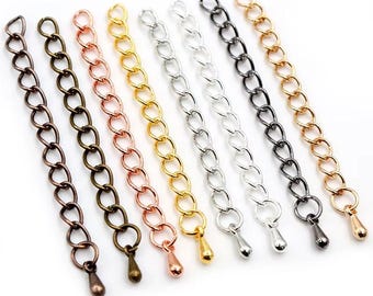 20 rallonges de bijoux avec extrémités pendantes, rallonges de collier et de bracelet