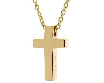 Yellow Gold Medium Cross Pendant, 9k Solid yellow Gold Medium Cross Necklace