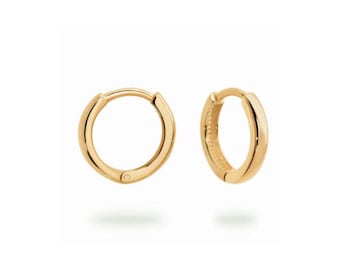 Solid 9ct Yellow Gold small huggie hoops