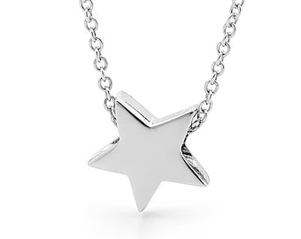 Sterling Silver Star Necklace, Small Celestial Pendant