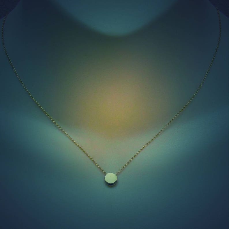 Silver disc necklace Small sterling silver disc Pendant or Etsy