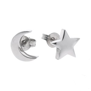 Gold 'baby Moon and Star' Stud Earrings Crescent Moon - Etsy