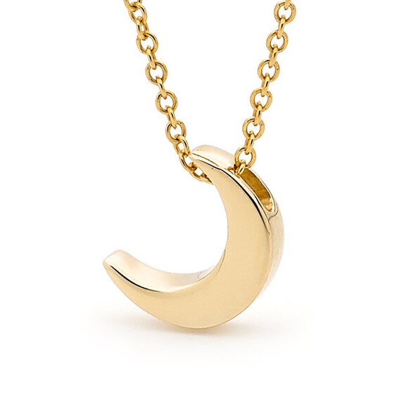 Yellow Gold Small Crescent Moon 