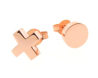 Solid 9k Gold 'Baby Kiss and Hug' Stud Earrings, xo studs