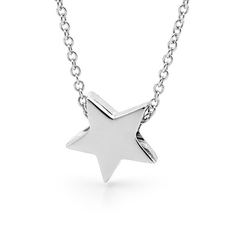 Star Necklace in Sterling Silver Small Silver Star Pendant Etsy