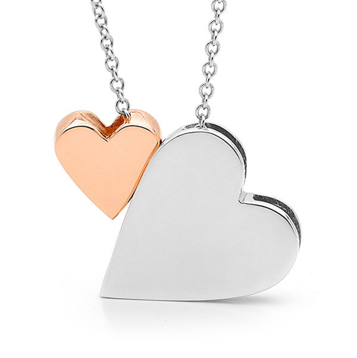 Rose Gold Heart Pendant Heart Necklace Rose Gold Heart | Etsy
