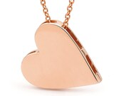 Rose gold heart pendant, Heart Necklace, Rose Gold Heart Necklace