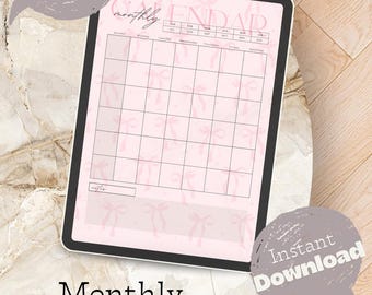 2025 Printable Calendar: Pink Ribbon Coquette Planner (digital Download ...