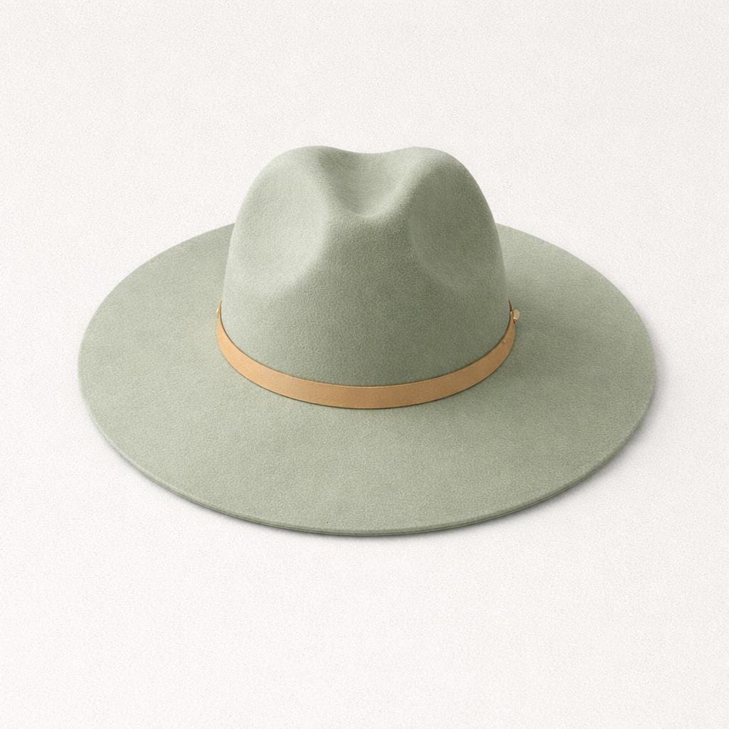 Women\'s Wide-Brim Sunflower Fedora Hat - Sage Green Wide Brim Floral Sun Hat - Sassy Lassie main image 2