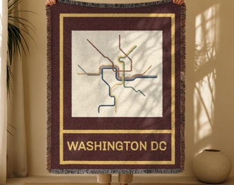 Washington DC Metro Karte gewebte Decke | City Übergang Karte werfen