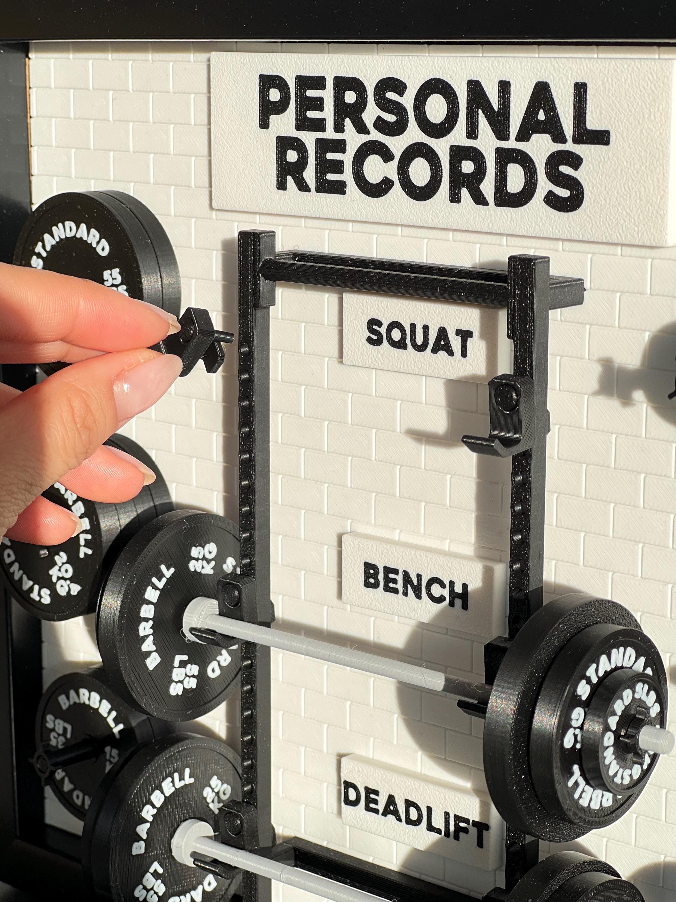 Custom Gym PR Board | Personal Record Tracker | Miniature Barbell Home ...