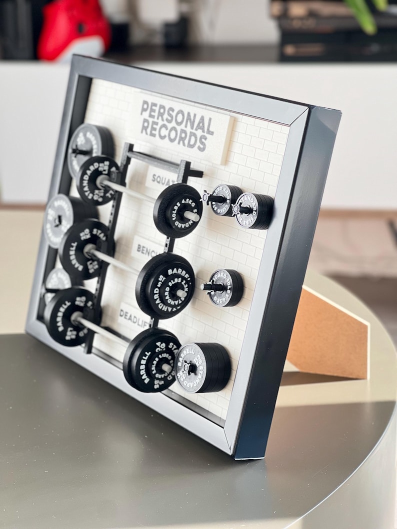 Custom Gym PR Board | Personal Record Tracker | Miniature Barbell Home ...