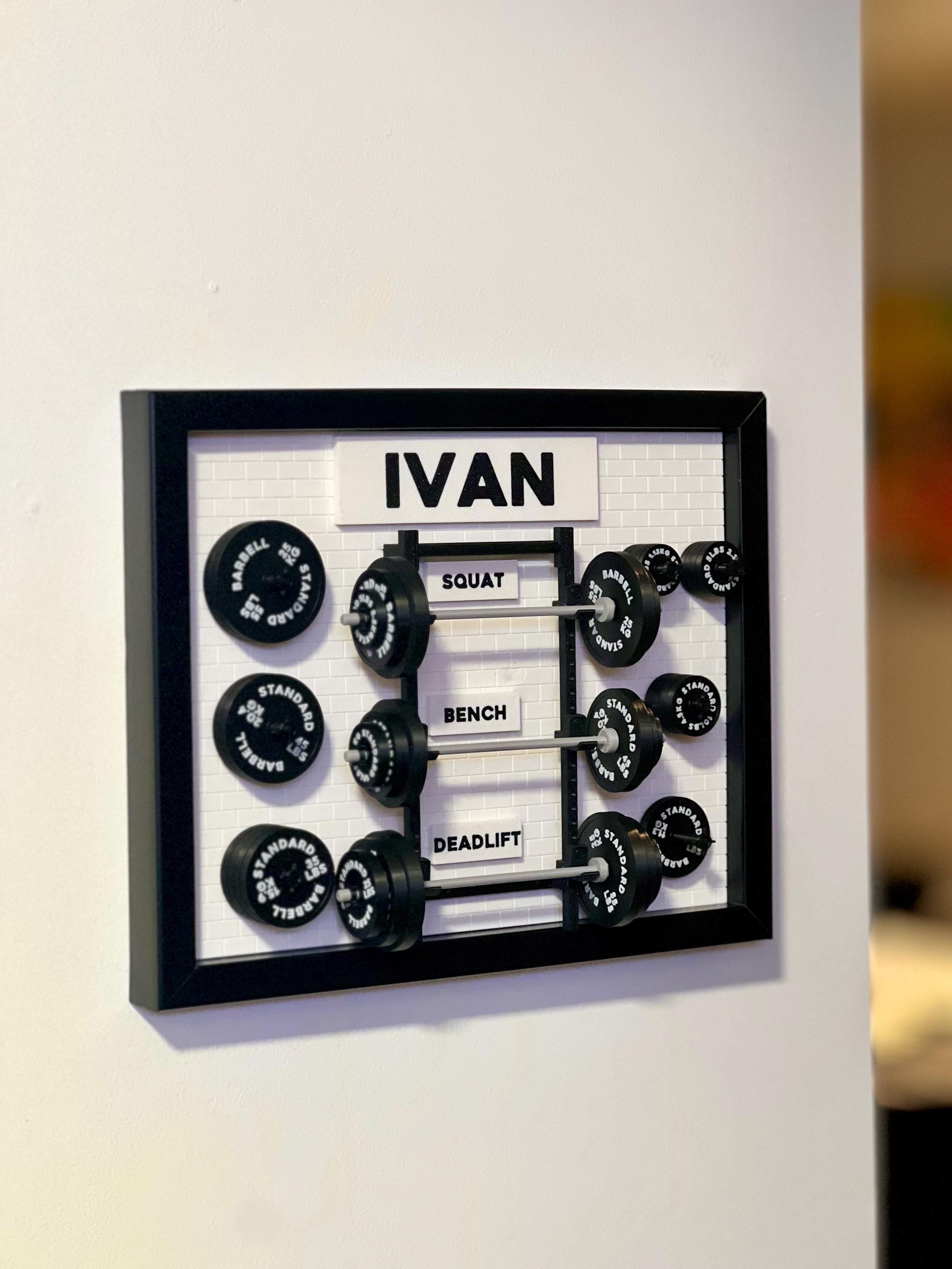 Custom Gym PR Board | Personal Record Tracker | Miniature Barbell Home ...