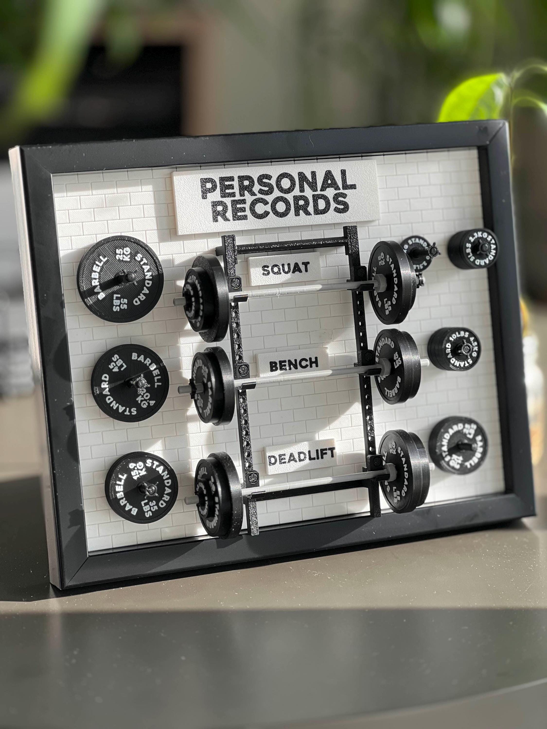 Custom Gym PR Board | Personal Record Tracker | Miniature Barbell Home ...
