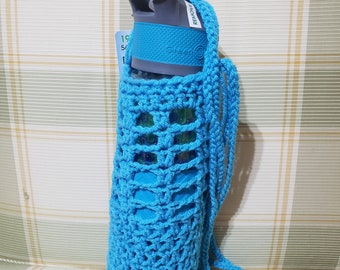 CROCHET Water Bottle Holder - Aqua