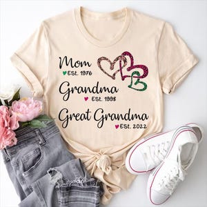 Chemise grand-mère personnalisée : amour de trois générations (années d'expérience)