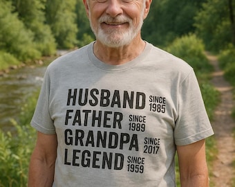 Camiseta "Papa Since": Regalo personalizado de algodón para papá y abuelo.
