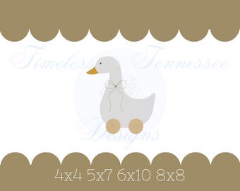 Vintage Goose on Wheels Machine Embroidery Design