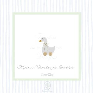 2" Mini Vintage Goose Rolling Pull Leksak Maskinbroderidesign Direkt Nedladdning