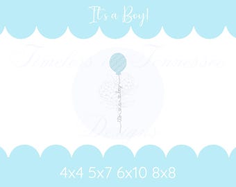 It's a Boy Balloon Sketch Machine Embroidery Design