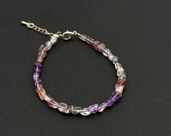 Super Seven Crystal Bracelet. Handmade Natural Gemstone jewelry