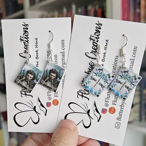 Mini Book Earrings - Quicksilver