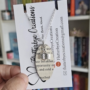 Wooden Book Page Necklace