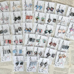 Custom Mini Book Earrings