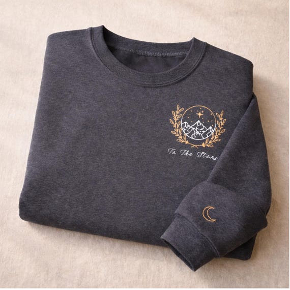 Court of Thorns sweatshirt, Velaris embroidered, acotar night court, bookish apparel, thorns and roses, romantic fantasy gift