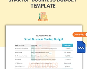 Plantilla de presupuesto para empresas emergentes, planificador y seguimiento de presupuestos editable, informe financiero para pequeñas empresas.