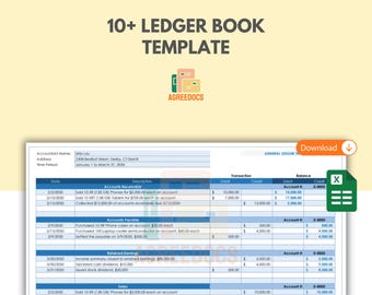 Más de 10 plantillas de libro mayor imprimibles, hojas de cálculo editables para seguimiento presupuestario, Excel, Hojas de cálculo de Google y contabilidad para pequeñas empresas.