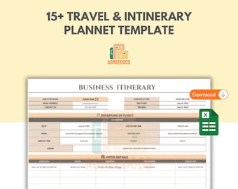 Paquete de más de 15 plantillas de planificador de viajes: planificador de viajes digital e imprimible, itinerario, presupuesto y diario, Notion, GoodNotes y Excel.