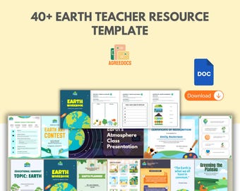 Más de 40 plantillas de recursos para docentes sobre la Tierra, planificadores de enseñanza editables para el aula y la educación en casa, imprimibles y digitales, descarga instantánea.
