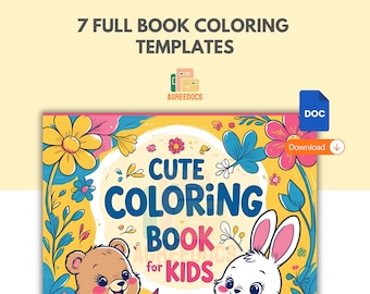 Plantilla de libro para colorear, páginas para colorear editables para adultos, libro para colorear Canva imprimible y personalizable, descarga digital