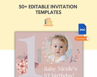 Más de 50 plantillas de invitación editables para cumpleaños, fiestas y eventos. Invitaciones digitales e imprimibles en Canva. Descarga instantánea.
