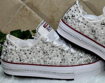 Personalized Crystal Converse Sneakers | Bling Little Girls Shoes