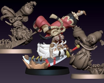 Twirling Oni Dancer Miniature | 32mm to 200mm Printed Resin Figurine | by Jigglystix