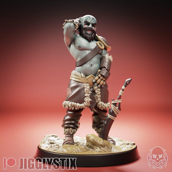 Bashful Daddy Groggers Miniature | 75mm to 200mm Printed Resin Figurine | by Jigglystix