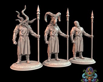 Chthonic Cultist Priests Miniatures | 32mm Printed Resin Figurine | by Claydemon Miniatures