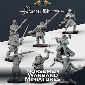 Norsemen Warband Miniatures | 32mm Printed Resin | by Magori Miniatures
