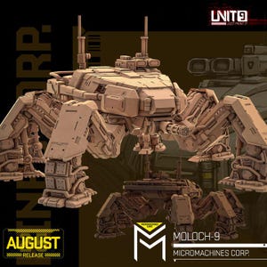 Cyberpunk Miniature Tank - Moloch-9 | 32mm 28mm Resin Mini | UNIT9