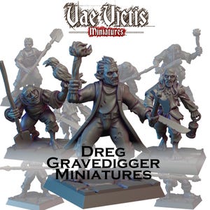 Dreg Gravedigger Miniatures | 32mm 28mm resin mini for Mordheim, D&D, Frostgrave | Vae Victis