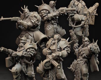 Hellbound Apostasy Anointed Heavy Infantry Miniatures | 32mm Printed Resin | Ashen Armies by Bite the Bullet