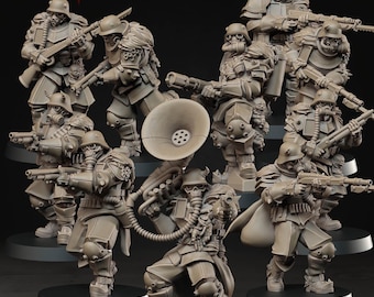 Hellbound Apostasy Troopers Miniatures | 32mm Printed Resin | Ashen Armies by Bite the Bullet