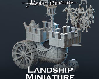 Landship Miniature with Crew | Printed Resin | by Magori Miniatures